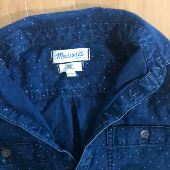 Madewell Dark Blue Pin Dot Chambray Pullover - Picture 2 of 4